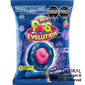 GOLO CHUPETIN MISTER POPS EVOLUTION BLUEBERRY X 24 UNIDADES x 1